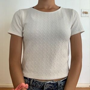 F21 White Crop Top